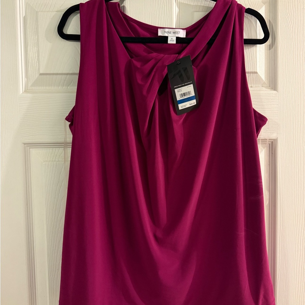 Nine West Women's Fuchsia Sleeveless Blouse